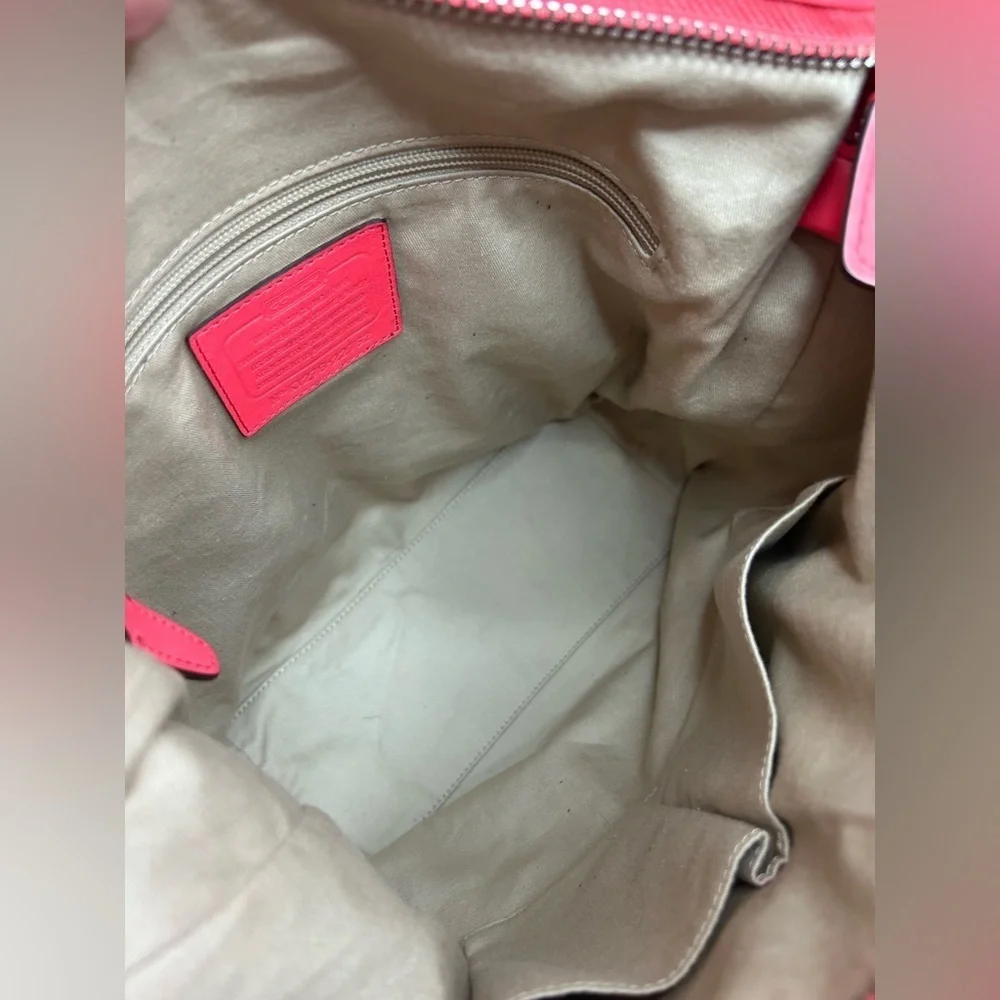 Coach Legacy Perforated Watermelon Pink Leather Duffel 22762